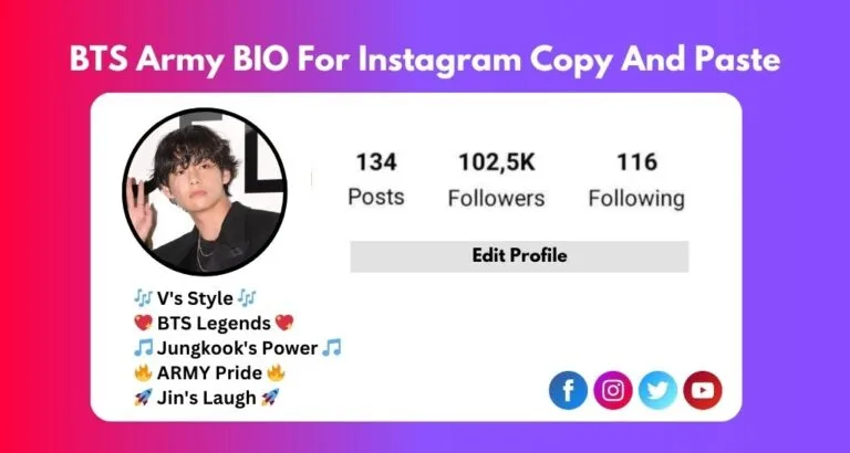 This IMAGE is about ofBTS Army BIO For Instagram Copy And Paste