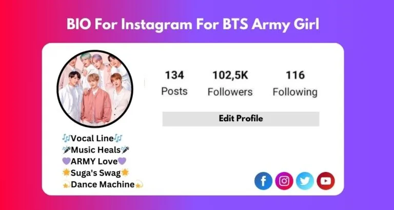 In This Image About BIO For Instagram For BTS Army Girl