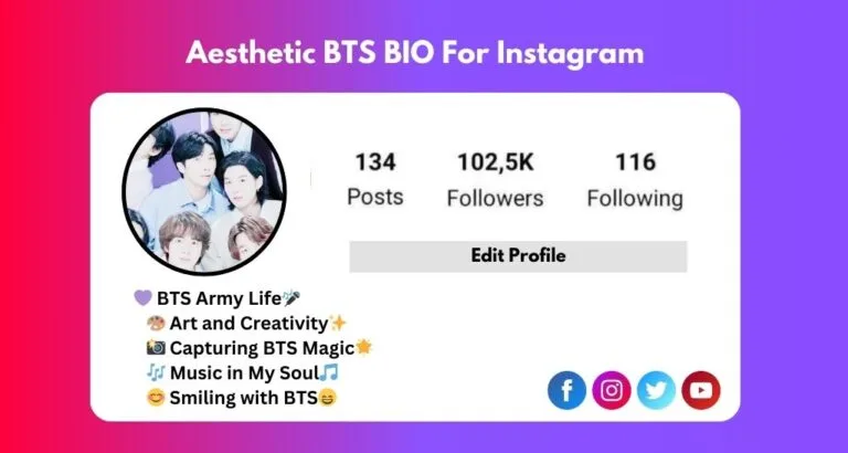 IN This Image About Aesthetic BTS BIO For Instagram