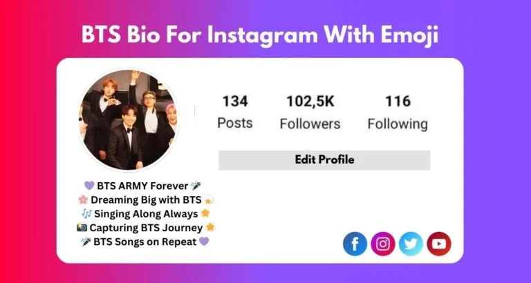 This Image is About BTS Bio For Instagram With Emoji