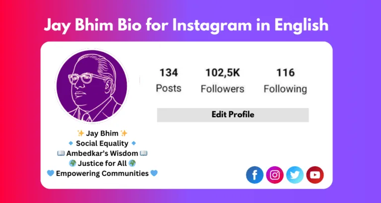 Jay Bhim Bio for Instagram in English