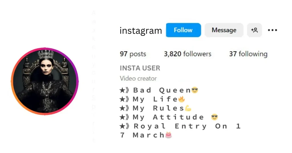 Instagram Attitude Bio For Girls