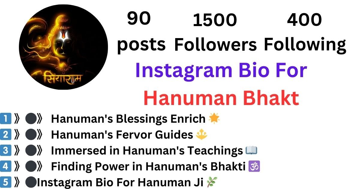 Best Instagram Bio For Hanuman ji