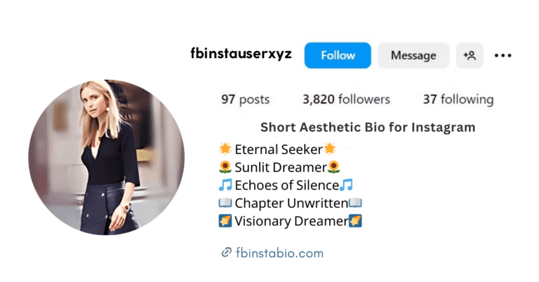 Minimalist short aesthetic bio for Instagram with clean lines and elegant typography.