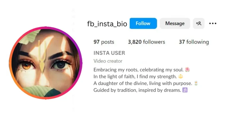 instagram bio for girls sanatani is visible in this image.