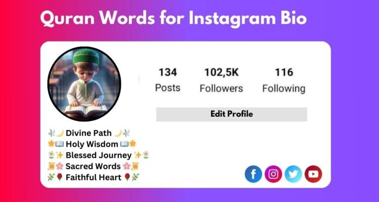 this image about of Quran Words for Instagram Bio