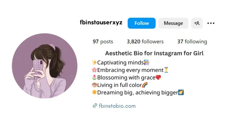 Stylish font aesthetic bio for Instagram for girl