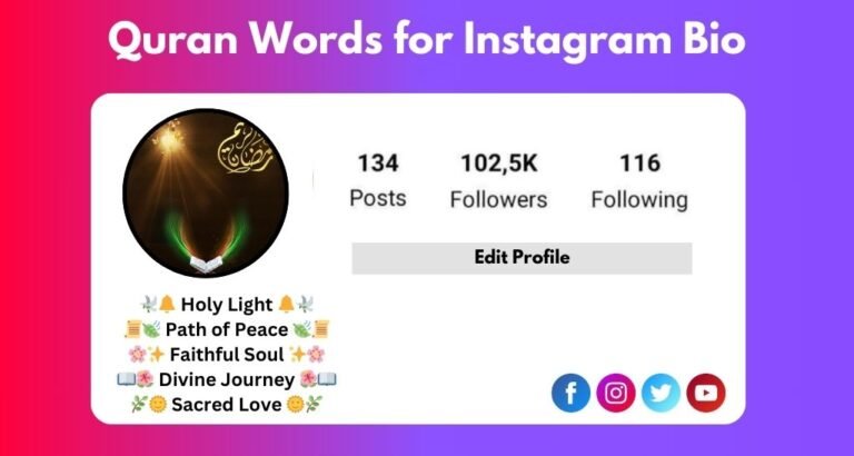 this image about of Quran Words for Instagram Bio