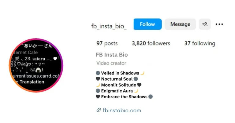 This Image featuring Simple Dark Bio for Instagram: Close-up portrait of a insta bio.