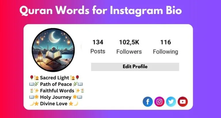 this image about of Quran Words for Instagram Bio