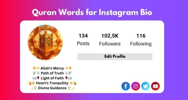 this image about of Quran Words for Instagram Bio