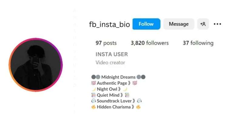 This image is about Simple Dark Bio for instagram.