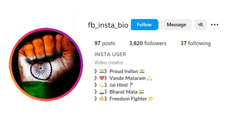 Desh Bhakti Bio Instagram Stylish is visible in this image.