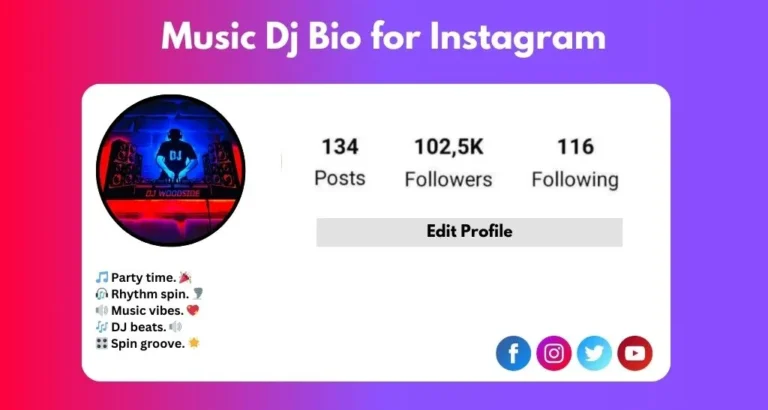 This image is about Music Dj Bio for Instagram​