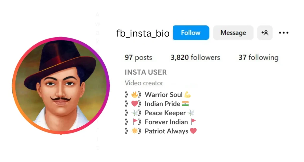 Desh Bhakti Bio Instagram Stylish is visible in this image.