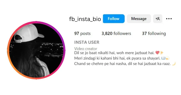 This image depicts "Aesthetic Bio for Instagram Shayari Page"