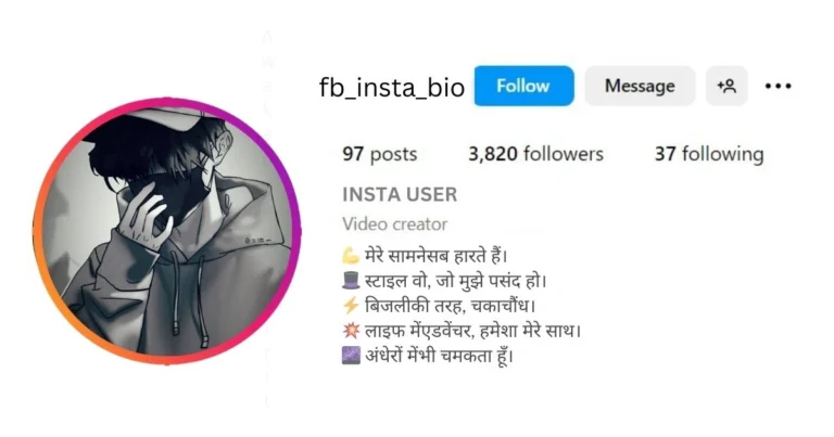 This image is of Cool Bio for Instagram for boy attitude in hindi.