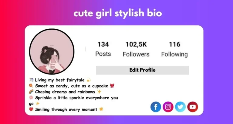 This image is about Cute girl stylish bio.