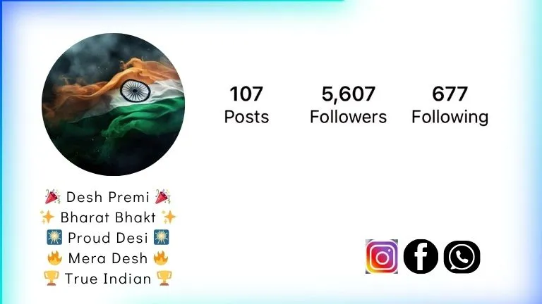 This Image About Of Desh bhakti Bio Instagram Stylish