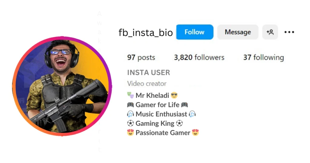 Gamer Bios for Instagram PUBG is visible in this image.