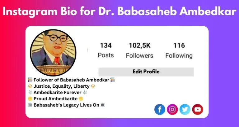 This image is about Instagram Bio Dr Babasaheb Ambedkar.