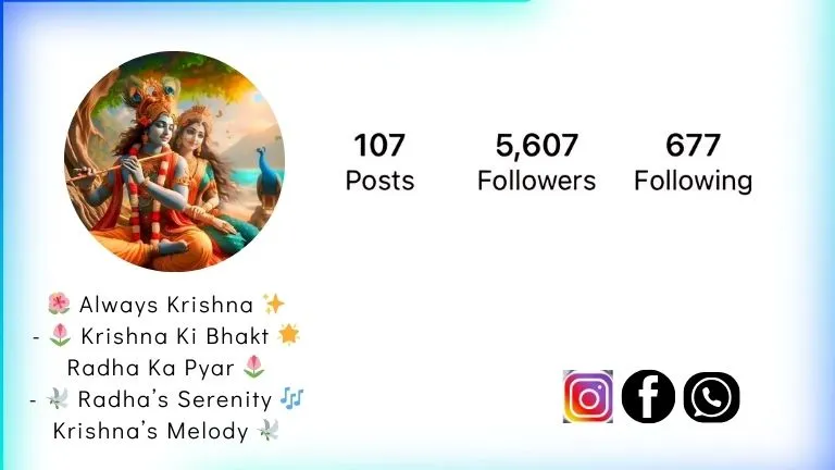 This image about of Radhe Krishna Instagram Bio For Girl