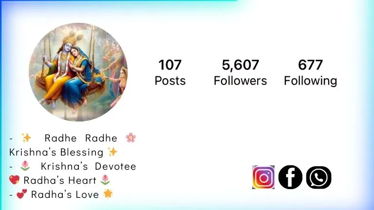 This image about of Radhe Krishna Instagram Bio For Girl.