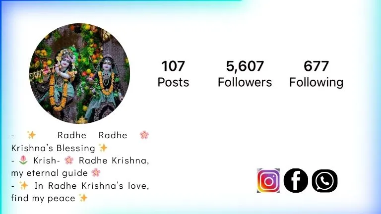 This Image About Of Radhe Krishna Instagram Bio For Girl​.