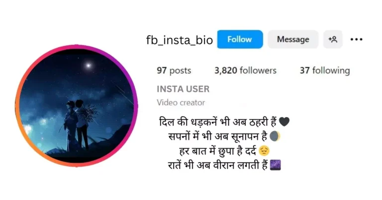 This image is about Sad Bio for Instagram in Hindi for Boy.