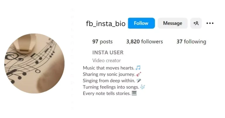 Music Bio for Instagram is Visible in This image.