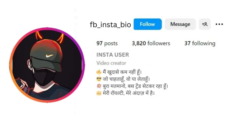 This image of Stylish Bio for Instagram for Boy Attitude in Hindi.