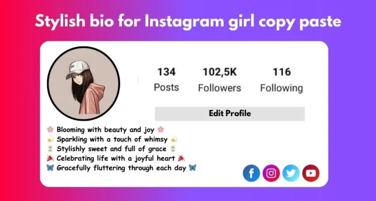 This image is about Stylish Bios for Instagram girl copy paste.