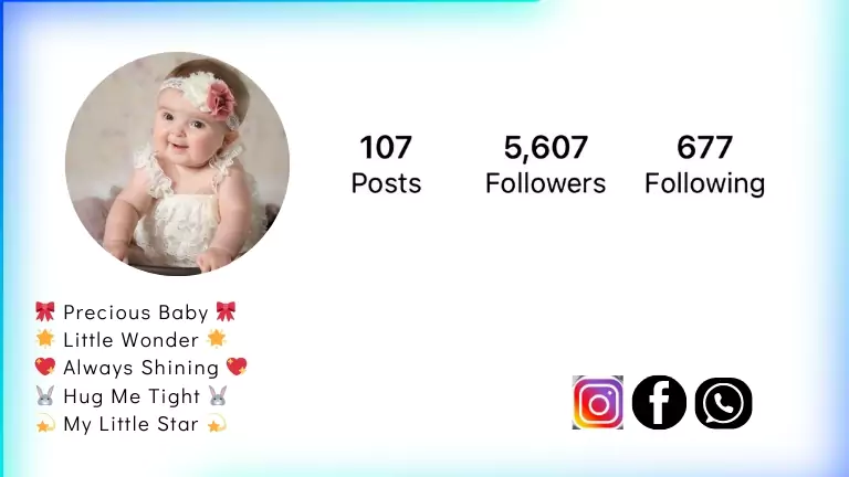 This image depicts "cute bio for instagram for baby girl"