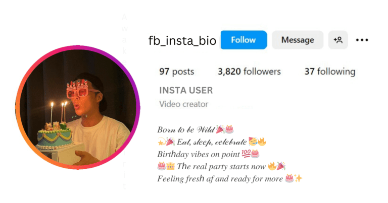 This Image About of Birthday Bio for Instagram in Stylish Font with Emoji.