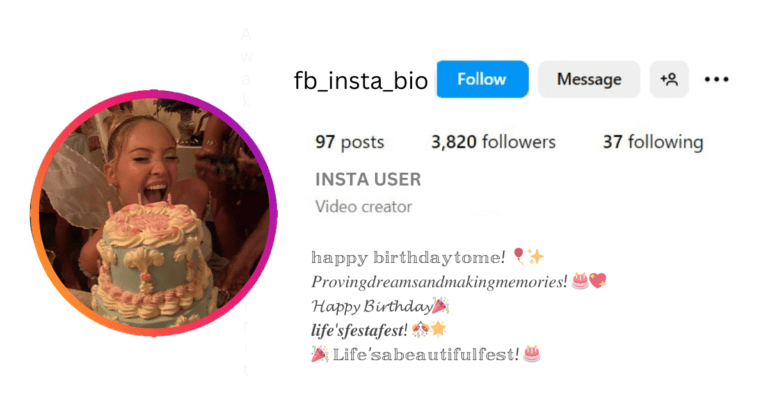 This Image About of Birthday Bio for Instagram in Stylish Font