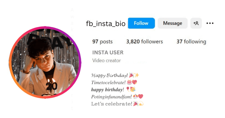 This Image About of Birthday Bio for Instagram in Stylish Font for Boy.