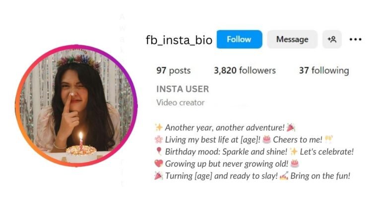 This Image About of Instagram birthday bio ideas with emoji trendy and unique for girl.