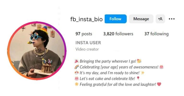 This Image About Of Instagram birthday bio ideas with emoji trendy and unique in English.