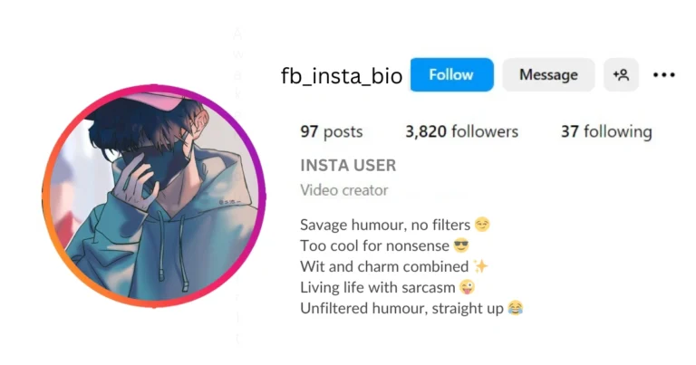 Savage and Funny Instagram Bio is Visible in this imag.