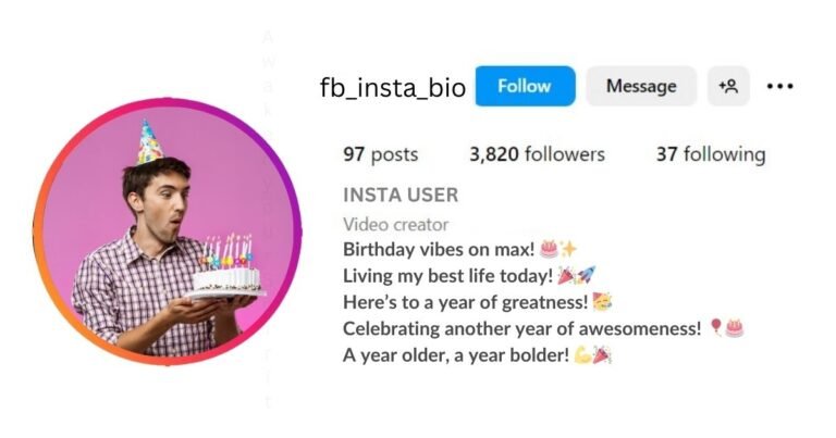 Best and short birthday bio for instagram is visible in this image.