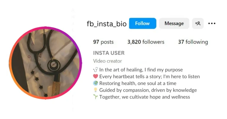 Doctor Bio for Instagram for Girls is visible in this Image.