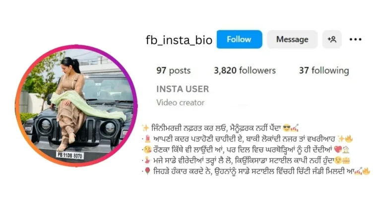 TQuotes Swag Bio for Instagram For Girl In Punjabihis image of About