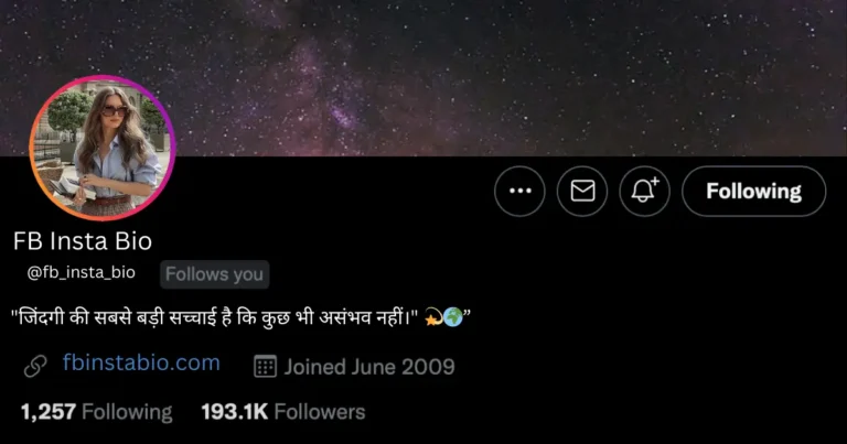 Twitter Bio in Hindi​ is visible in this image.