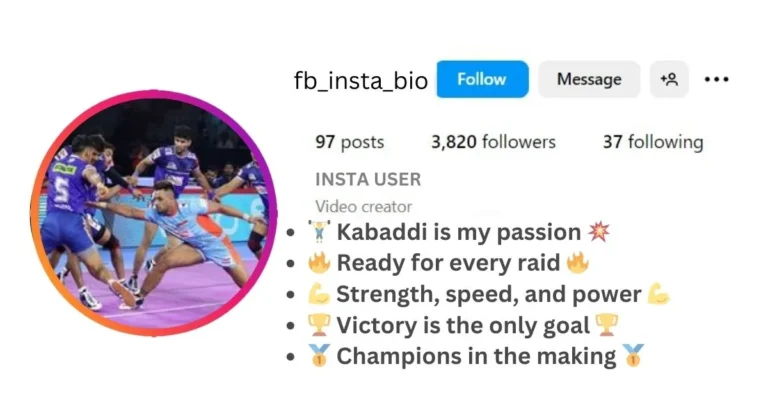 This image of About Instagram Bio For Kabaddi Lovers