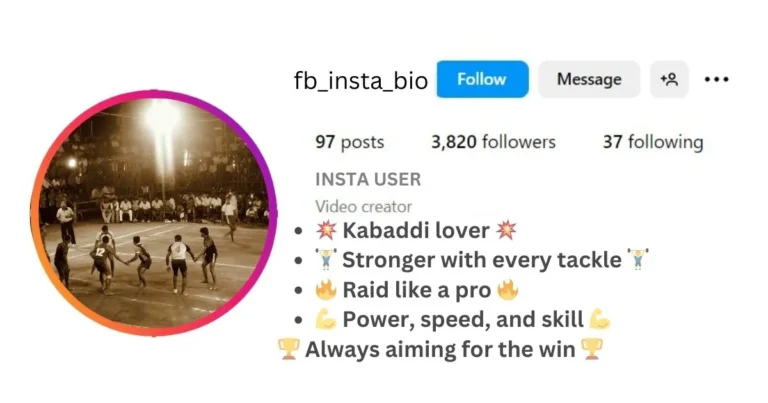 This image of About Instagram Bio For Kabaddi Lovers