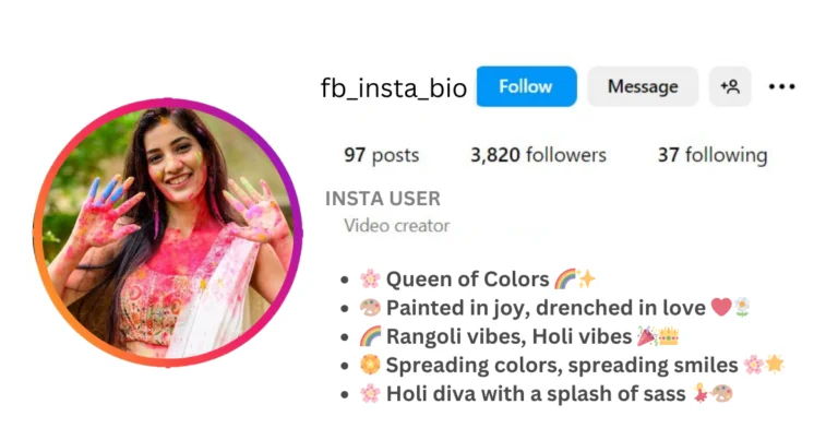 This image of About Holi Bio Instagram For Girl